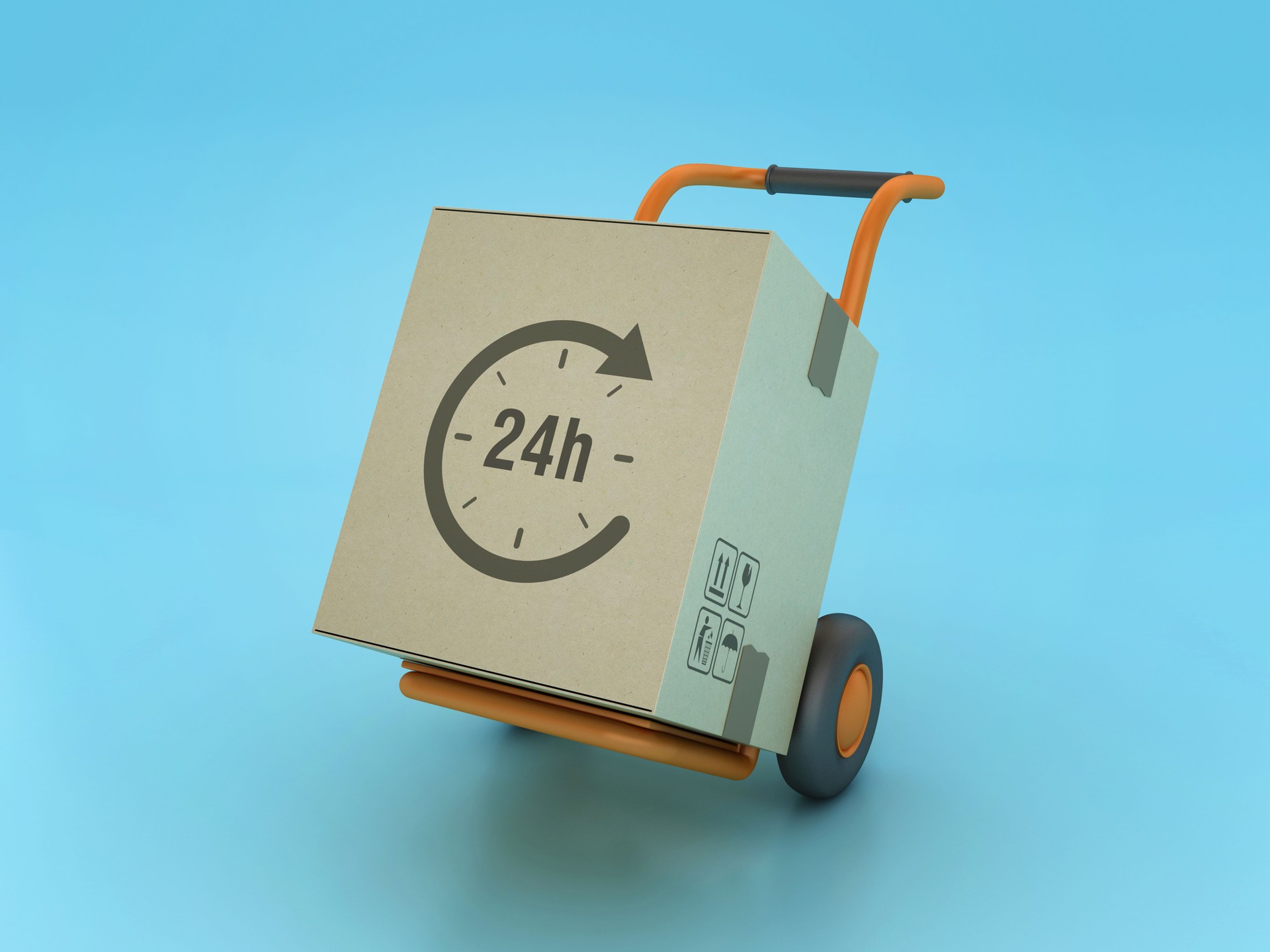 Hand Truck Carrying 24h Cardboard Box